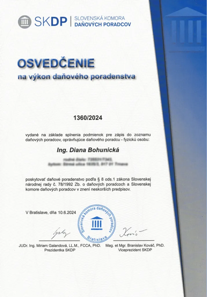SKDP osvedčenie